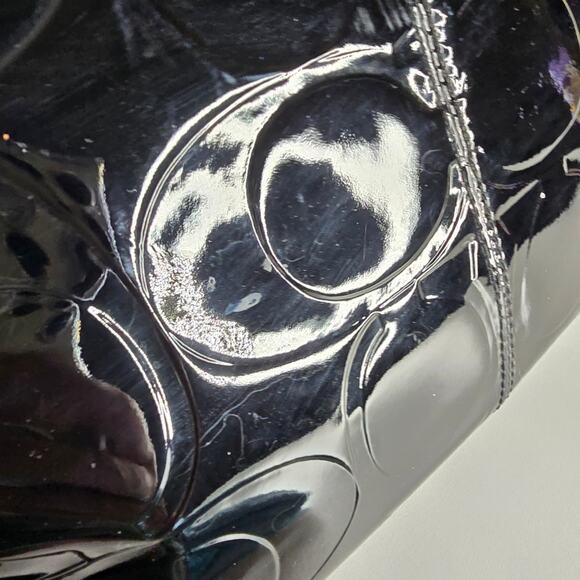 Coach East West Embossed Gallery Tote Black Patent‎ Leather w/ Scarf F17723 - Picture 15 of 16